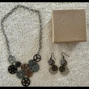 Necklace and Earring Set - Steampunk - STEM - Metal